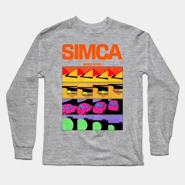 SIMCA 1000 - brochure Long Sleeve T-Shirt by Throwback Motors